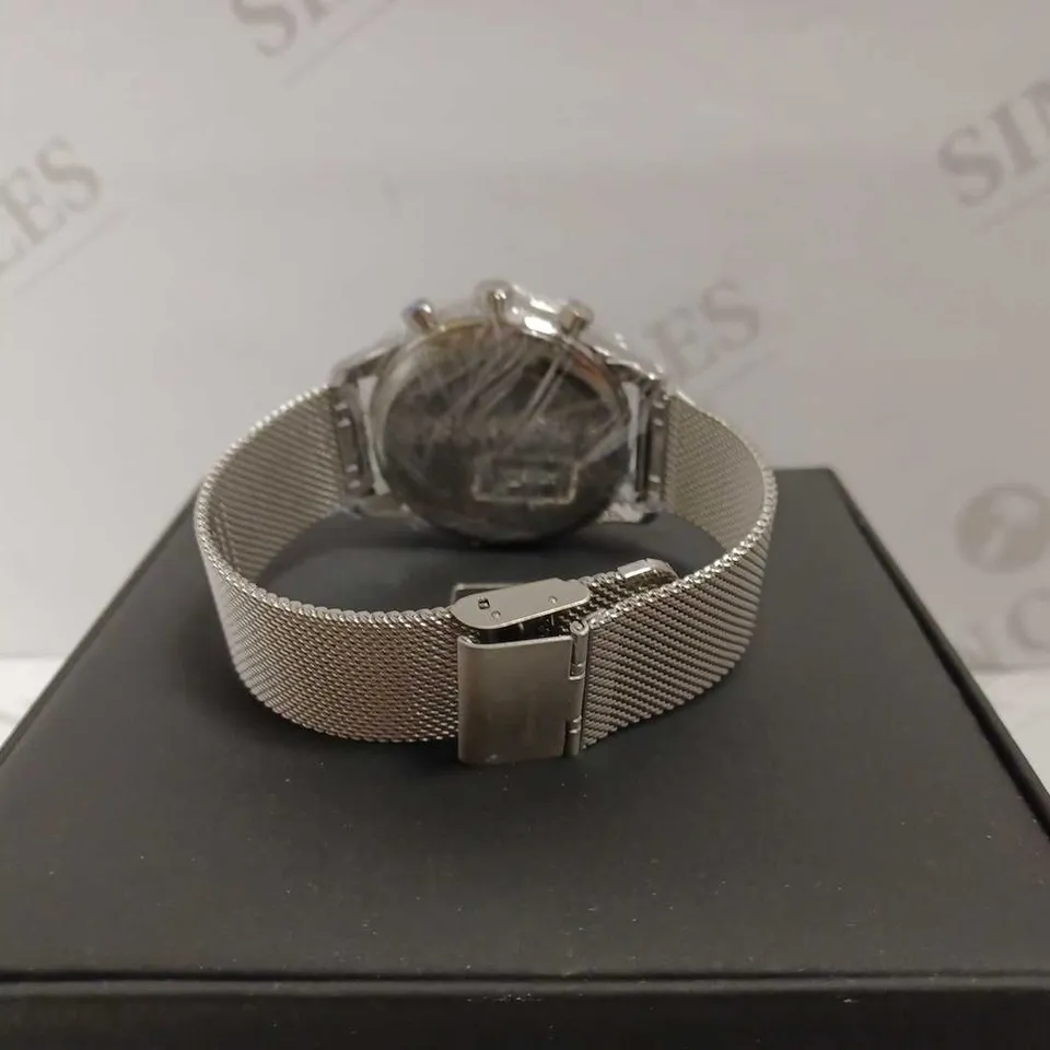 ZIHLMANN & CO TACHYMETER CHRONOGRAPH TRIPLE DIAL MESH STRAP WRISTWATCH