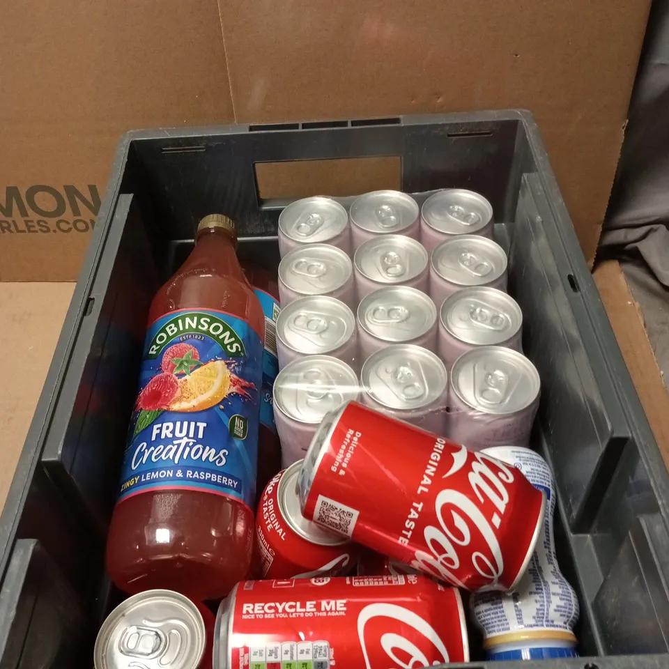 APPROXIMATELY 18  ASSORTED DRINK ITEMS INCLUDING COCA COLA ORIGINAL AND ROBINSONS FRUIT CREATIONS 