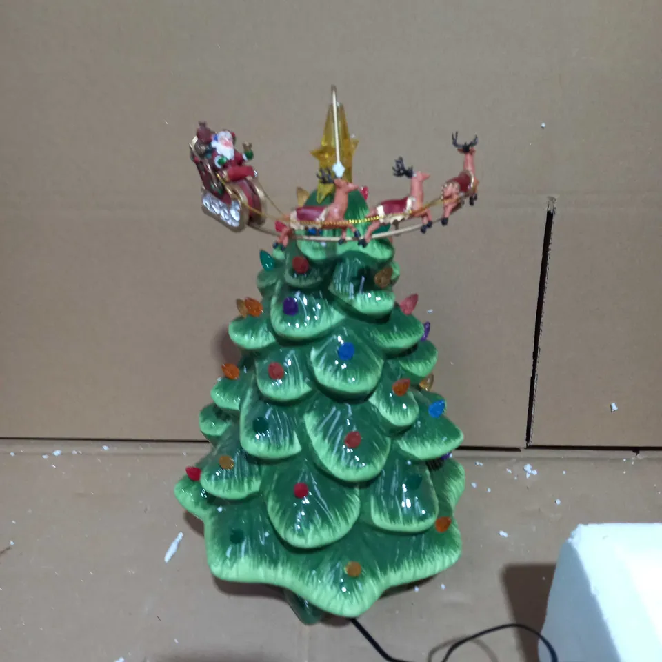 SANTA SLEIGH PRE-LIT CIRCLING CHARACTER NOSTALGIC TREE