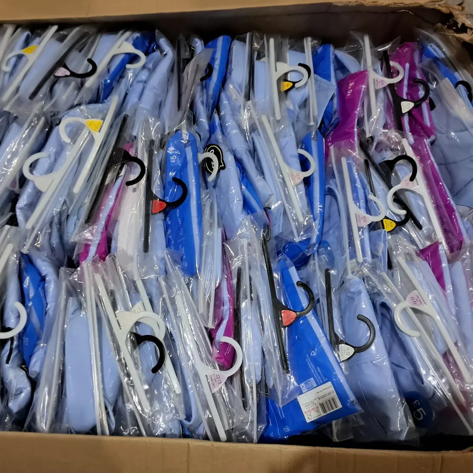 LOT OF APPROXIMATELY 100 ASSORTED 2-PACKS OF SCHOOL SHIRTS IN VARIOUS SIZES