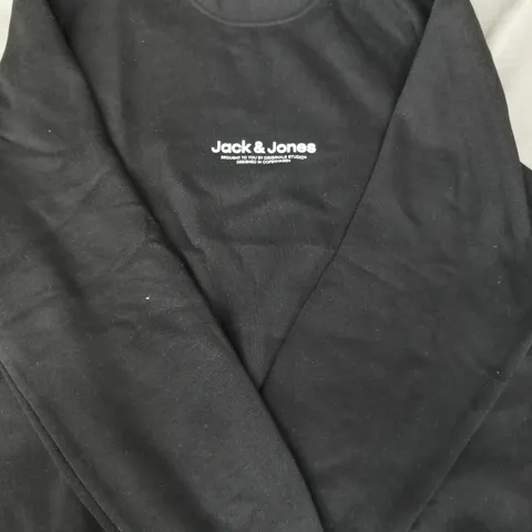 JACK & JONES LONG SLEEVE SWEATSHIRT IN BLACK SIZE UNSPECIFIED