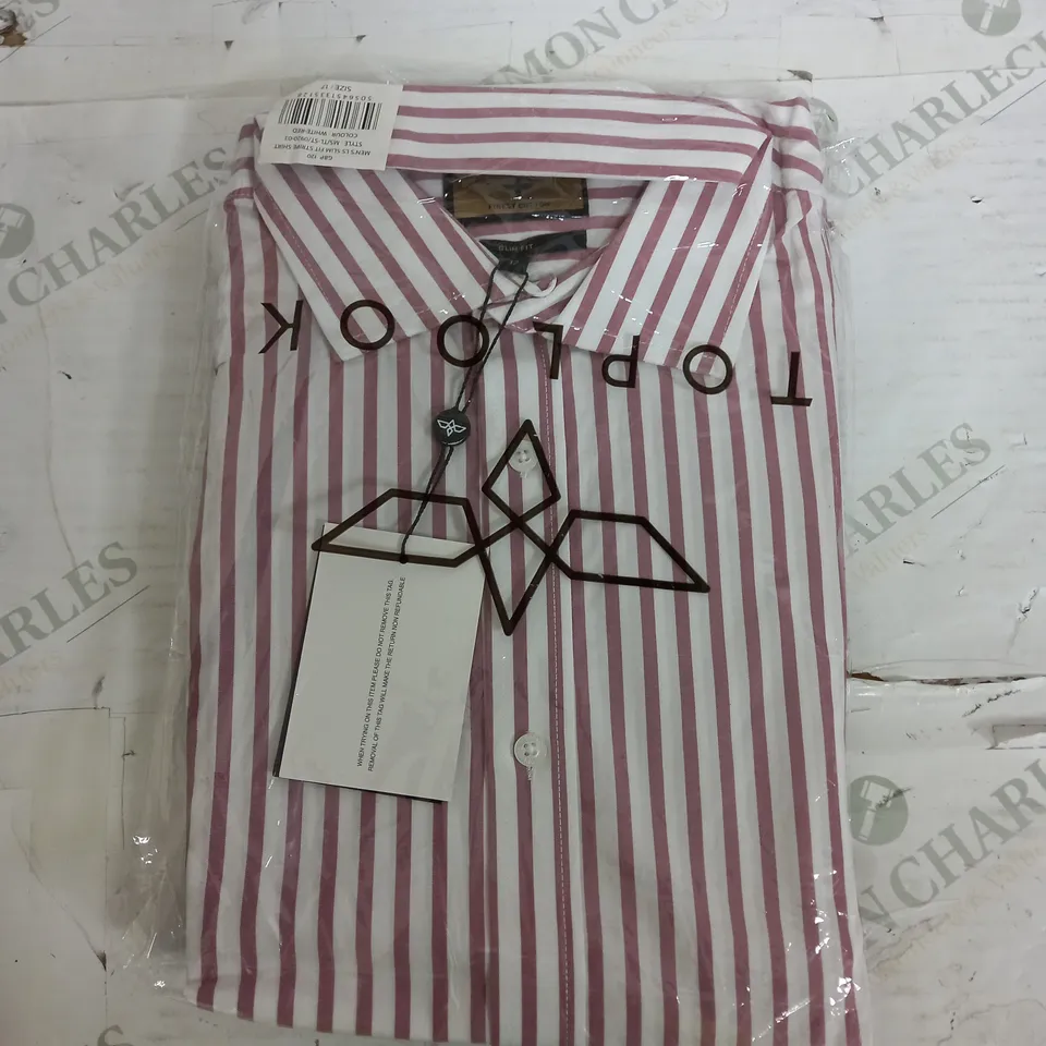 SEALED TOPLOOK MENS SLIM FIT STRIPE SHIRT - SIZE 17