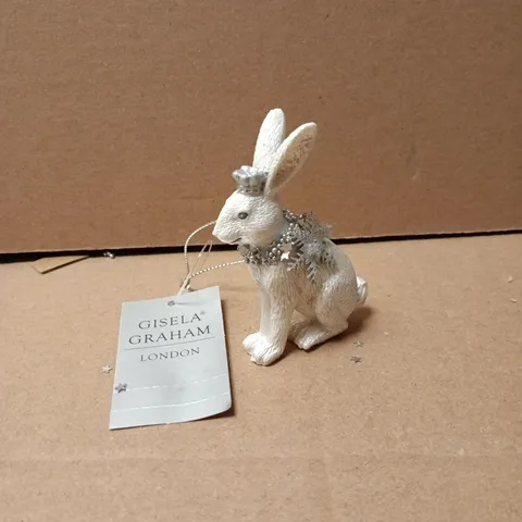 LOT OF 6 AS NEW GISELLA GRAHAM WINTER BUNNY THEMED HANGING TREE DECORATIONS