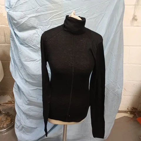 ZARA BLACK WOOL-BLEND TURTLENECK SWEATER, UK M