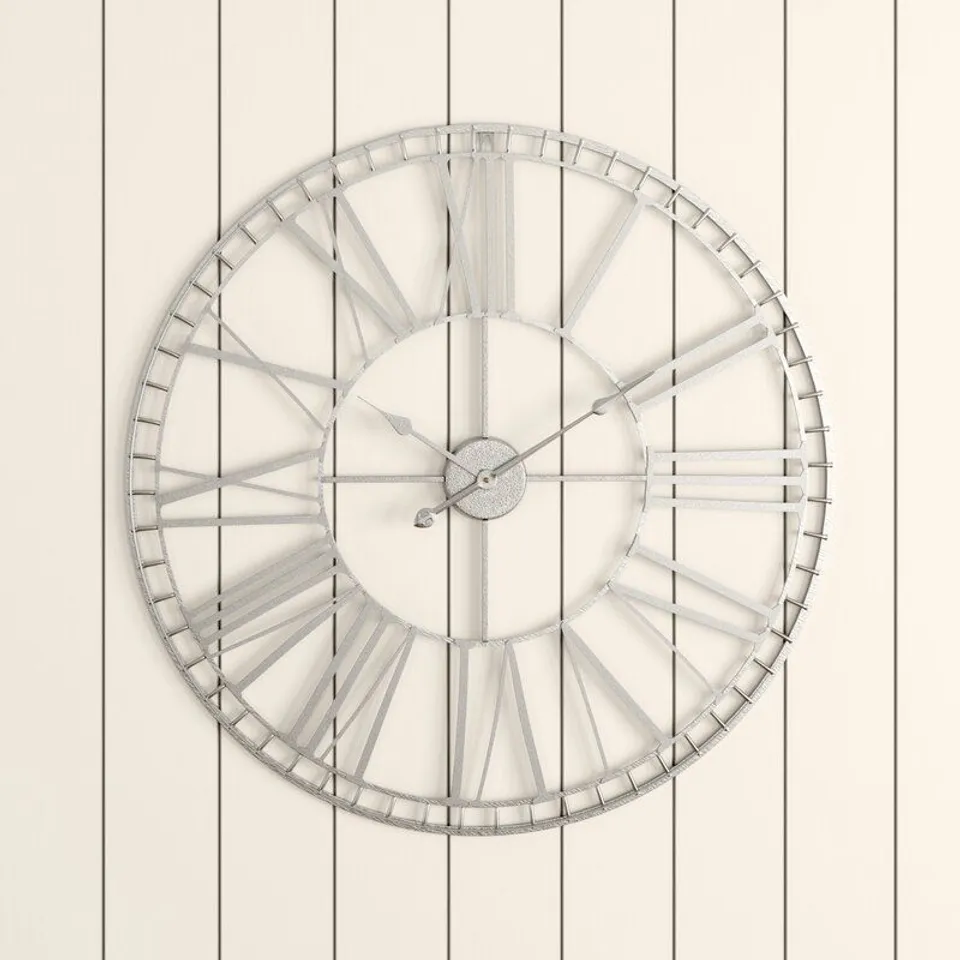 BOXED LEMONS OVERSIZED 80CM LARGE NICKEL WALL CLOCK