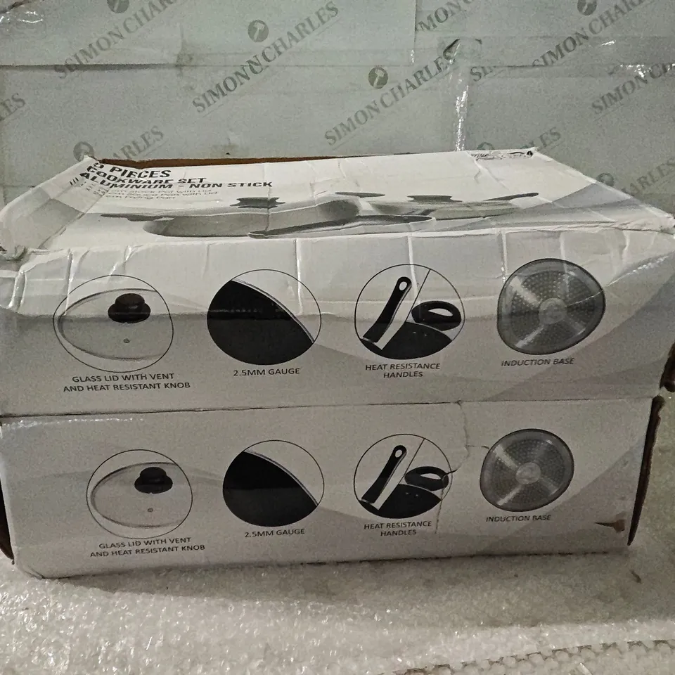 LOT OF 2 5-PIECE ALUMINIUM NON STICK COOKWARE SETS