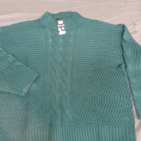 DOROTHY PERKINS CABLE KNIT RIBBED NECK JUMPER - M