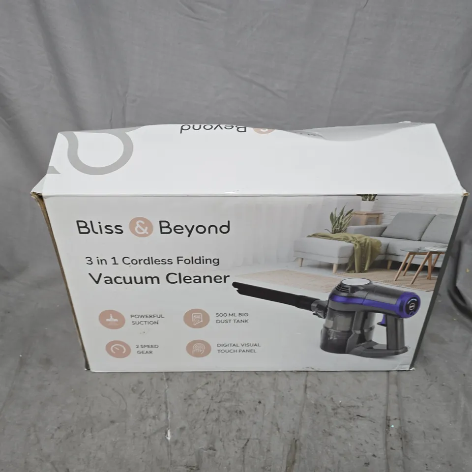 BOXED BLISS & BEYOND 3IN1 CORDLESS FOLDING VACUUM CLEANER