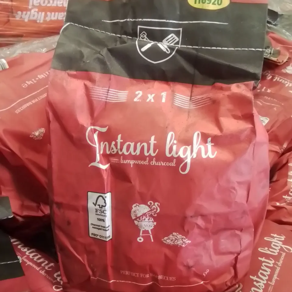 PALLET CONTAINING APPROXIMATELY 100 BRAND NEW 2 PACK INSTANT LIGHT CHARCOAL BAGS
