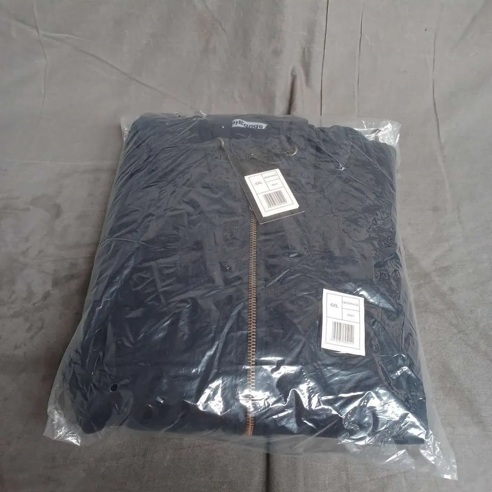 BAGGED BIGDUE ZIP UP HOODIE IN NAVY SIZE 6XL