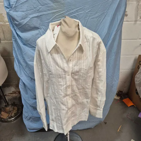 BEN DE LISI WHITE COTTON BLOUSE – UK 16 