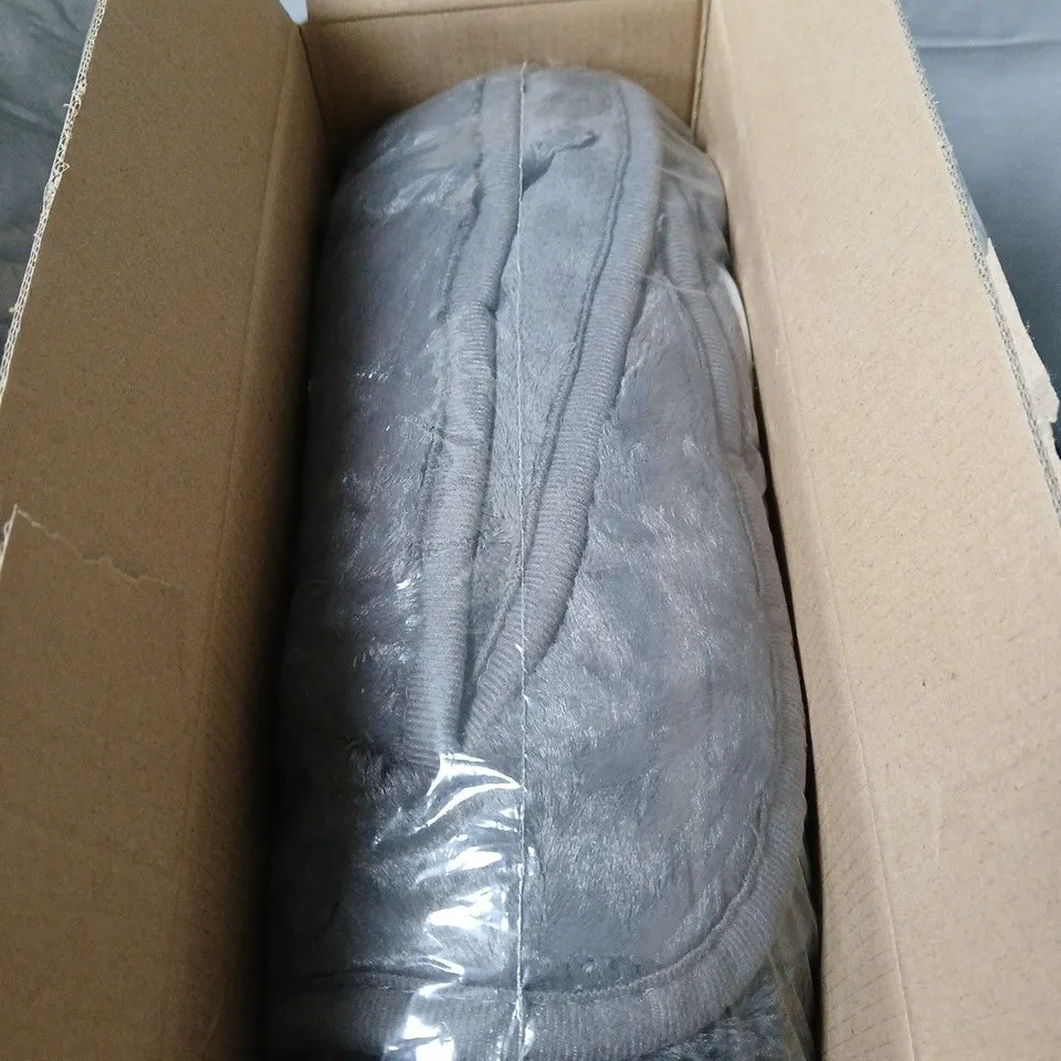 COZEE HOME FAUX FUR AND VELVETSOFT HEATED THROW WITH 9 HEAT SETTINGS CHARCOAL