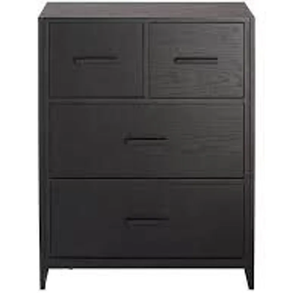 BOXED TELFORD 2+2 DRAWER CHEST IN BLACK - 1 OF 1 RRP £149