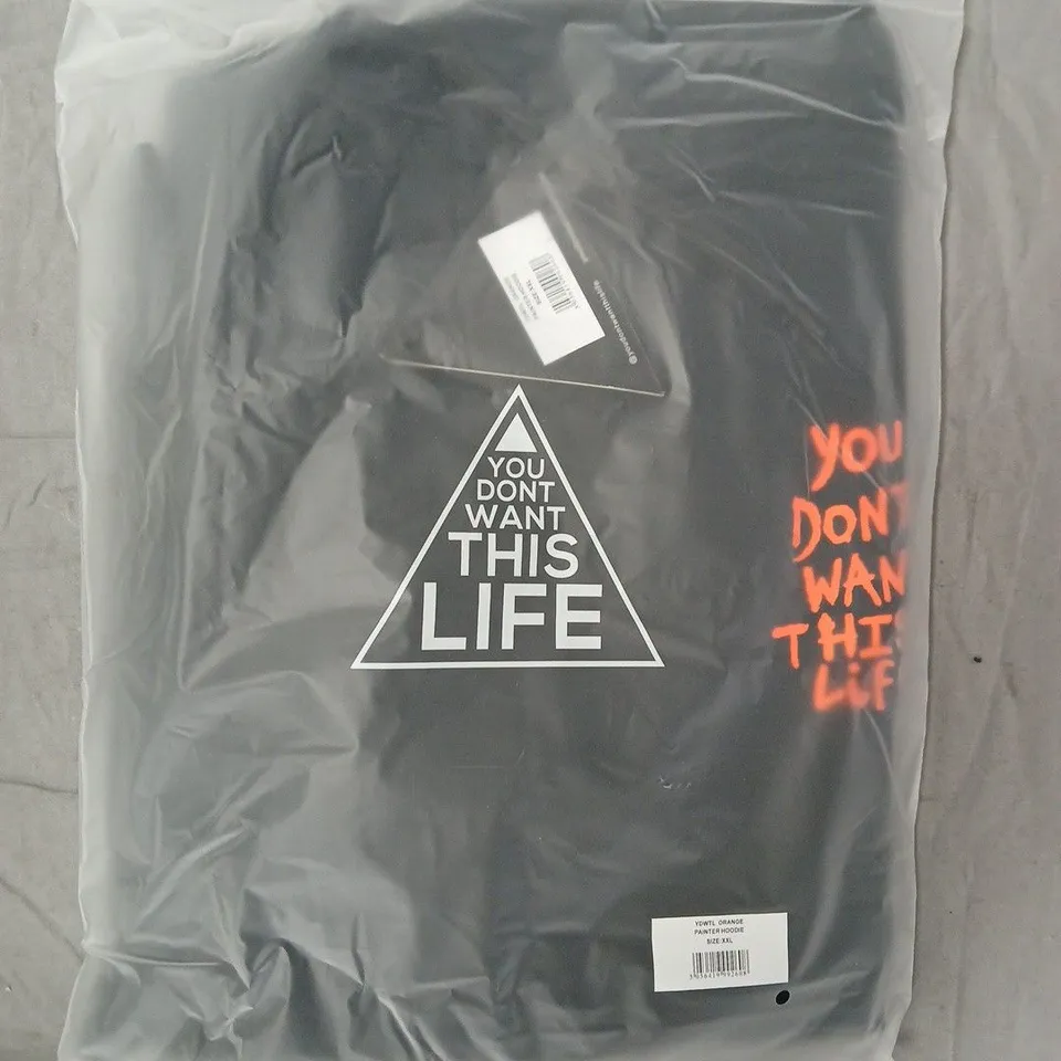 BOX OF APPROXIMATELY 5 YOU DON'T WANT THIS LIFE PAINTER HOODIES IN ORANGE - SIZES VARY