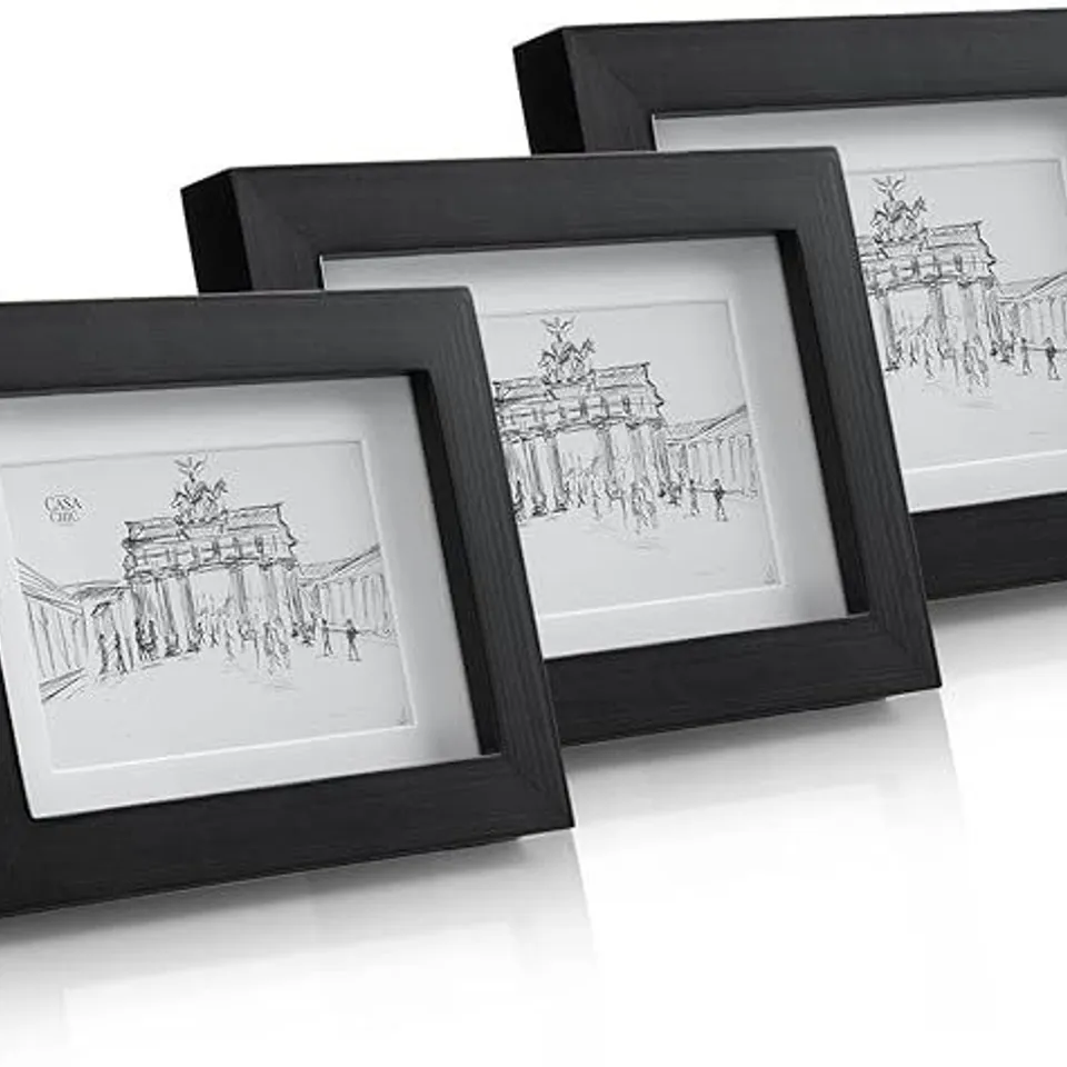BOXED CASA CHIC PHOTO FRAMES (3-PACK) IN BLACK
