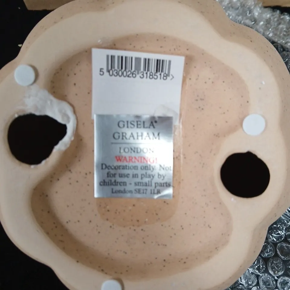BOX OF 2 GISELA GRAHAM LONDON CERAMIC PUMPKIN DECORATION