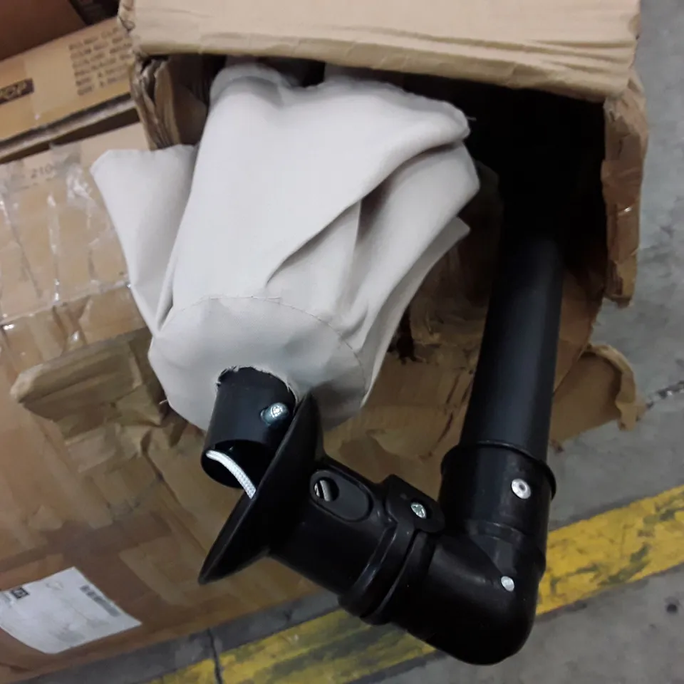 BOXED CANTILEVER UMBRELLA 3M HEIGHT ADJUSTABLE CRANK HANDLE - CREAM