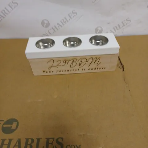 PERSONALISED WOODEN TEALIGHT BOX AND HOL