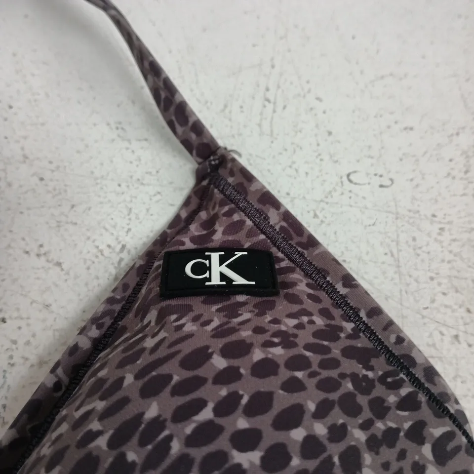 CALVIN KLEIN GREY PATTERN MEDIUM BIKINI TOP