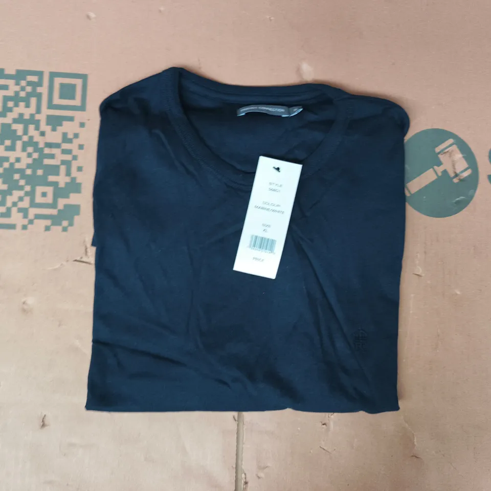 FRENCH CONNECTION SHORT SLEEVE T-SHIRT IN NAVY/WHITE SIZE XL