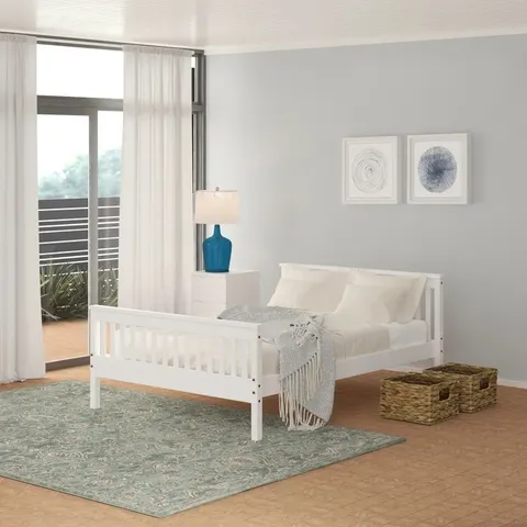 BOXED SHANE BED FRAME, WHITE // SIZE: 4FT6 (1 BOX)