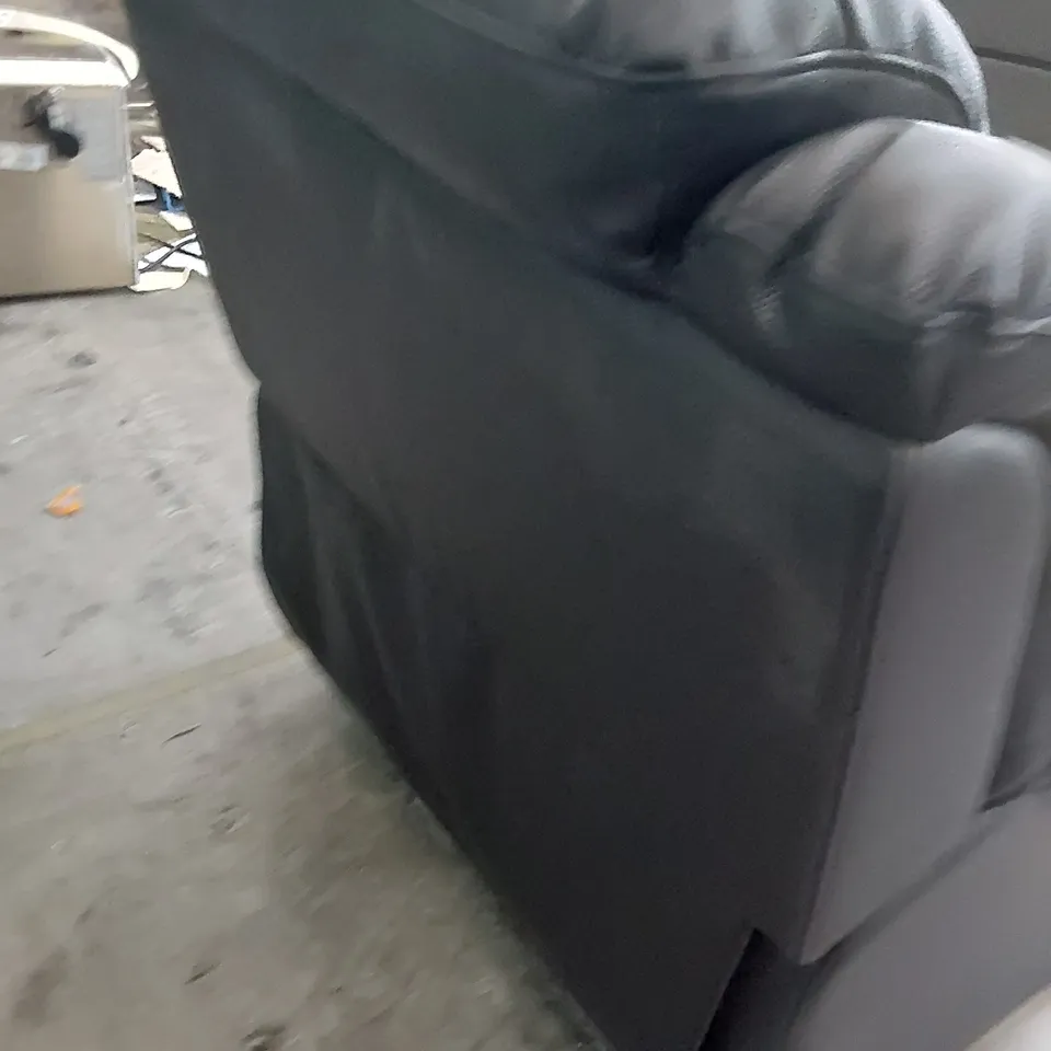 DESIGNER MANUAL RECLINING EASY CHAIR BLACK FAUX LEATHER 