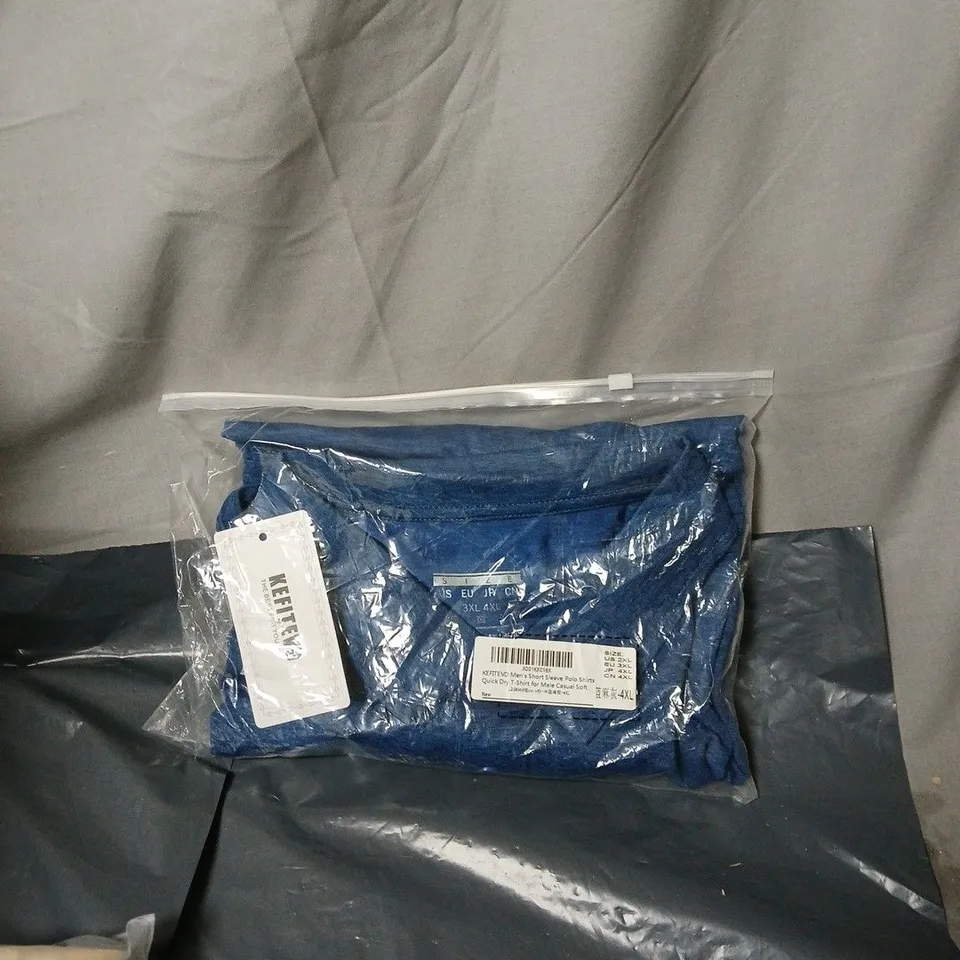 BOX OF APPROXIMATELY 50 ASSORTED MENS POLO SHIRTS AND SHORTS INCLUDING KEFITEND , MAGCOMSEN 