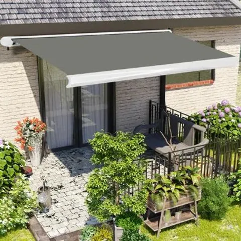 BOXED FULL CASSETTE ELECTRIC 3.5m W 2.5m D RETRACTABLE PATIO AWNING (1 BOX)