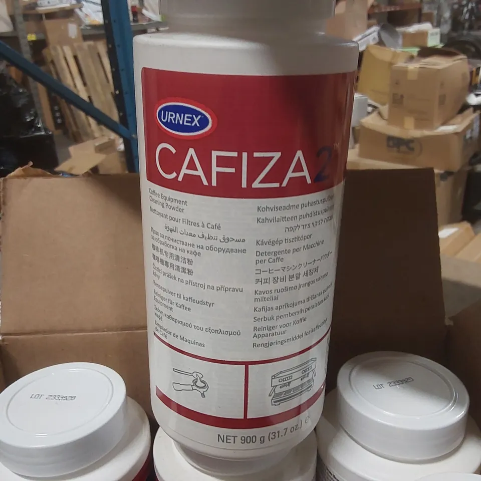 BOX CONTAINING 6x BRAND NEW CAFIZA 2 900G COFFEE EQUIPMENT CLEANING POWDER