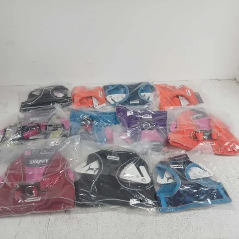 SET OF APPROXIMATELY 10 ASSORTED DOODLEBONE DOG HARNESSES
