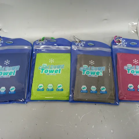 BOXED AQUA LASER SET OF 4 COOL DOWN TOWELS