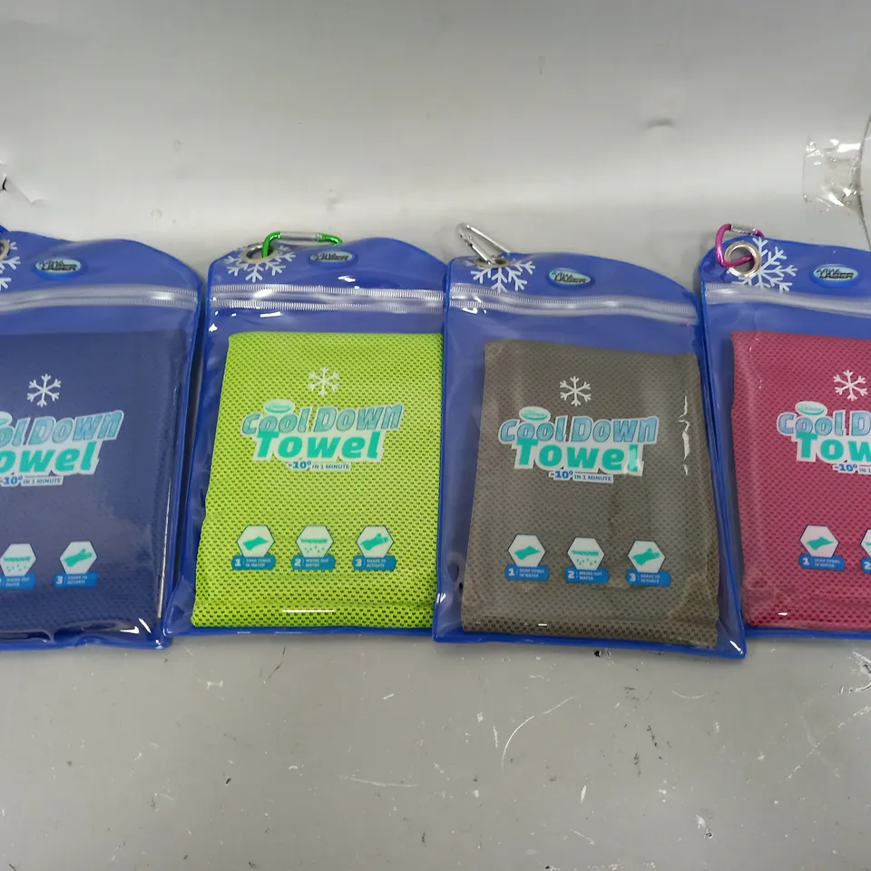 BOXED AQUA LASER SET OF 4 COOL DOWN TOWELS
