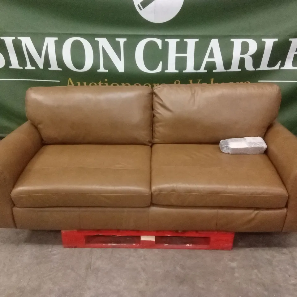 BAILEY 4 SEATER LEATHER SOFA - TAN RRP £949