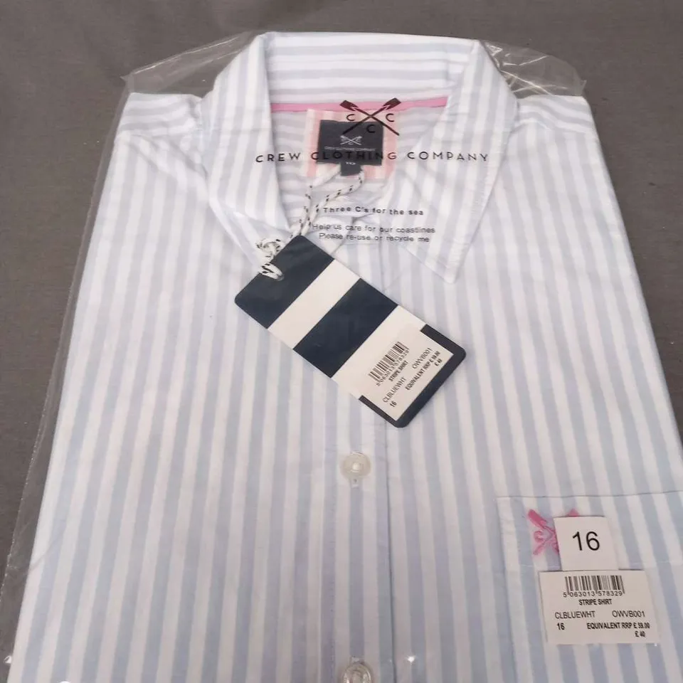 BRAND NEW BAGGED CREW CLOTHING COMPANY STRIPE SHIRT SIZE 16