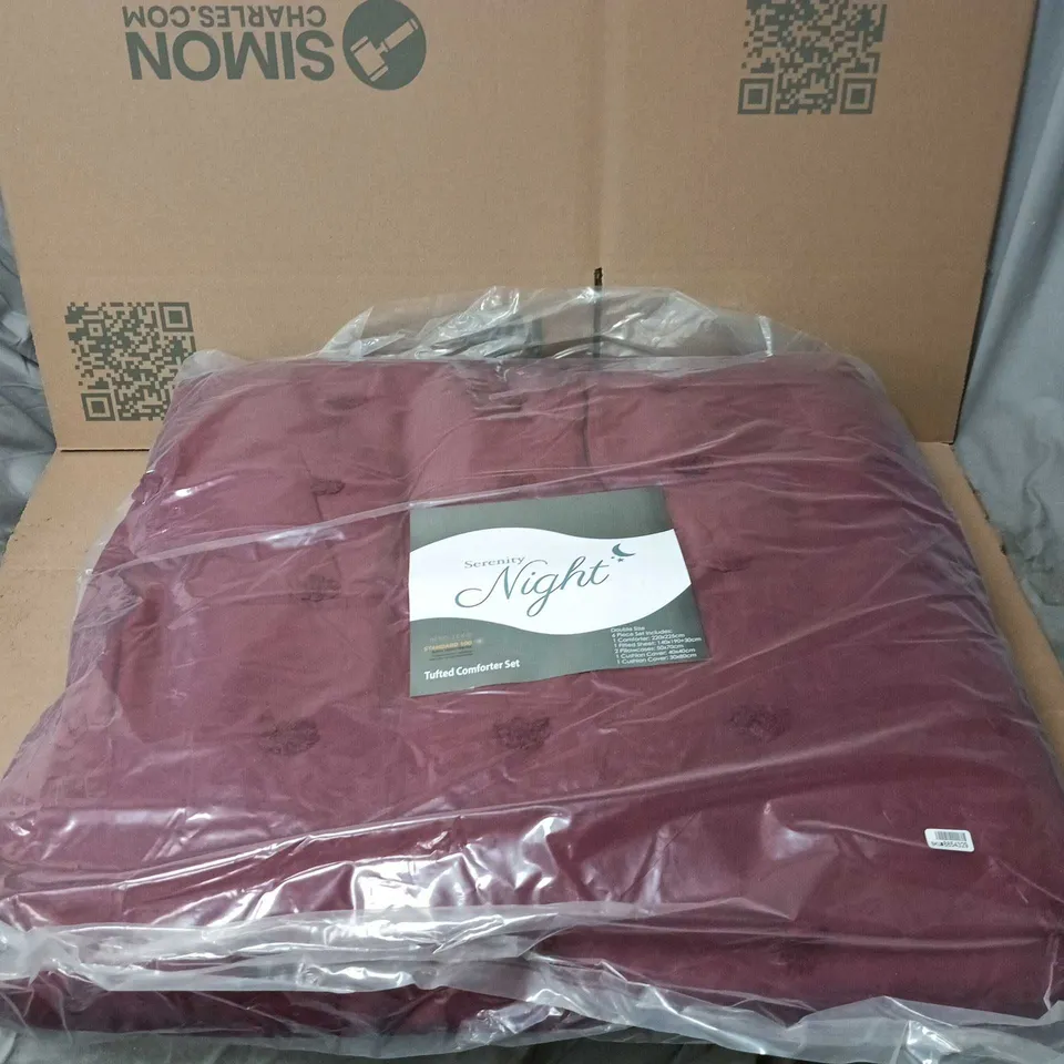 SERENITY NIGHT TUFTED COMFORTER SET DOUBLE SIZE 6 PIECE COLLECTION