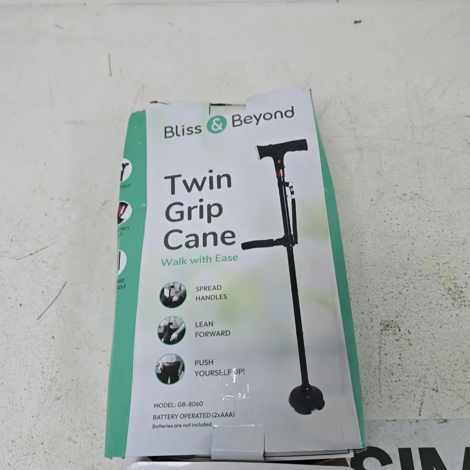 BLISS & BEYOND TWIN GRIP CANE – WALK WITH EASE, BOXED (GB-8060)