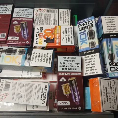 APPROXIMATELY 20 ASSORTED E-CIGARETTE PRODUCTS TO INCLUDE BRANDS SUCH AS ASPIRE, FEOBA, ELFBAR, ETC - COLLECTION ONLY