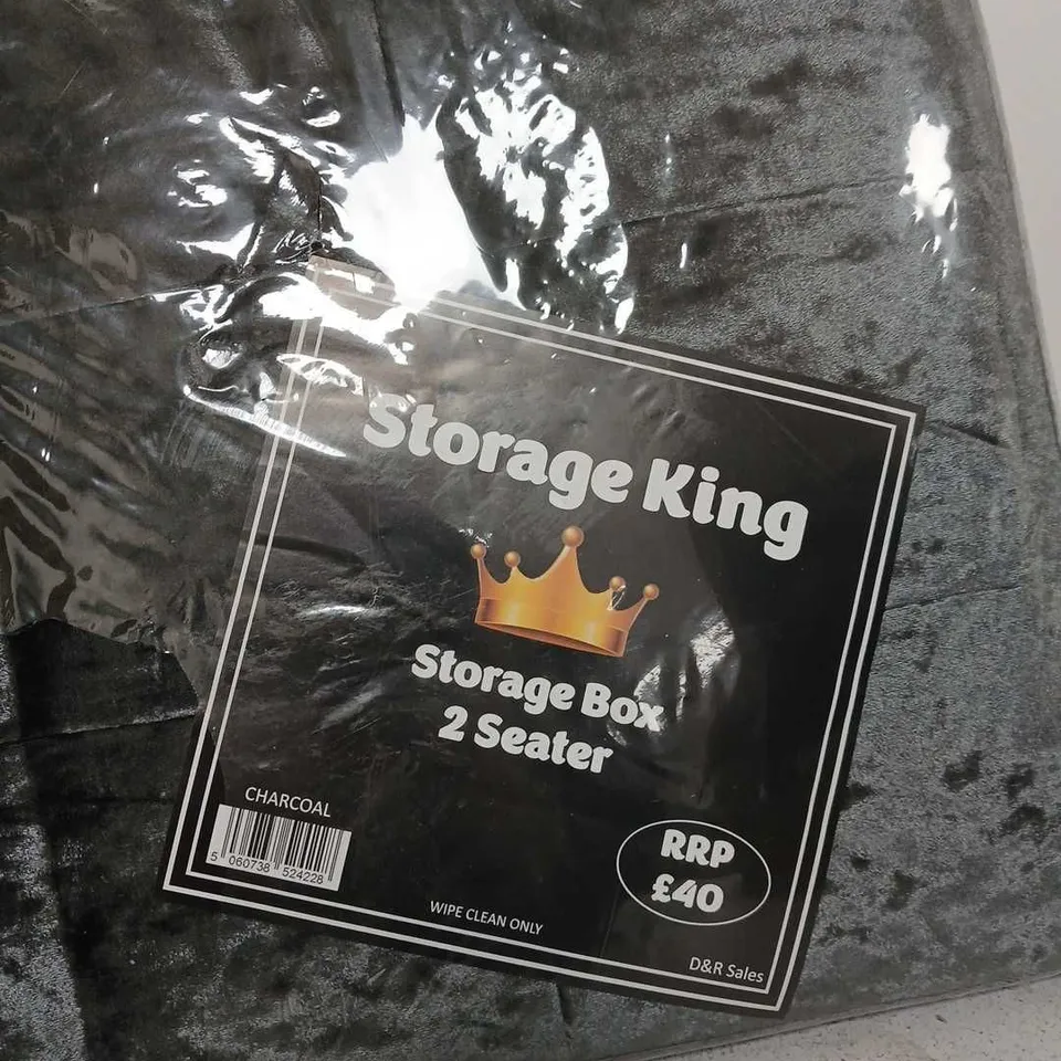STORAGE KING STORAGE BOX 2 SEATER – CHARCOAL FABRIC