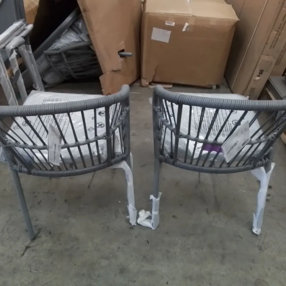 GOODHOME APOLIMA SET OF 2 BISTRO CHAIRS WITH CUSHIONS 