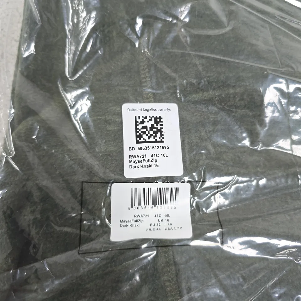 REGATTA MAYSE FULL ZIP FLEECE JACKET – DARK KHAKI, UK 16 