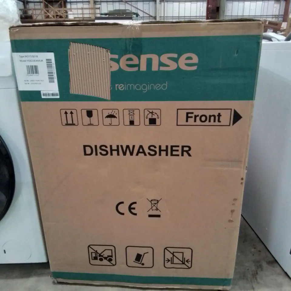 BOXED HISENSE HS6223E90XUK SLIMLINE 10 FREESTANDING DISHWASHER - SILVER