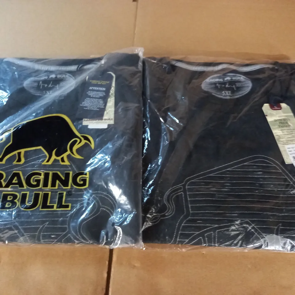 LOT OF 2 BAGGED RAGING BULL T-SHIRTS - BOTH 5XL