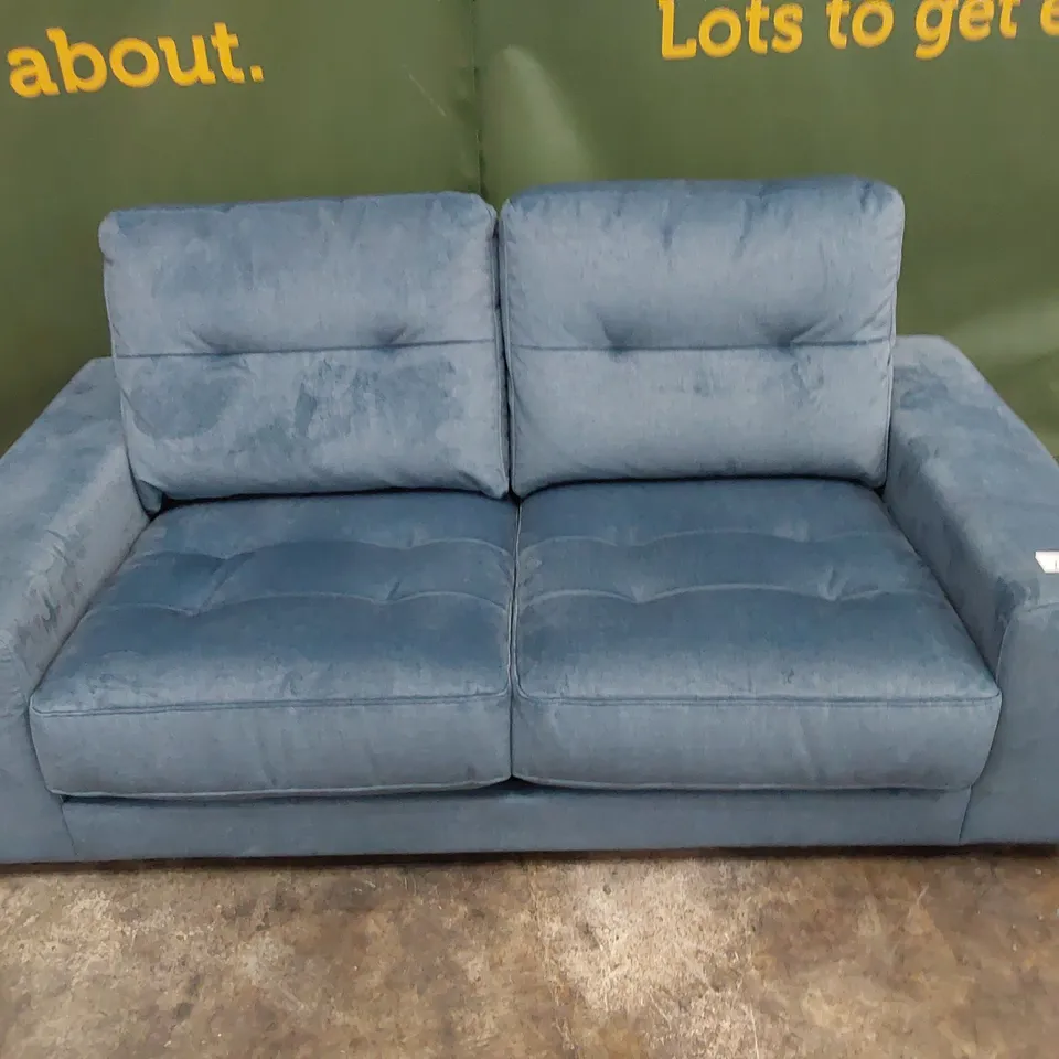QUALITY BRITISH DESIGNER G PLAN RITA TWO SEATER SOFA DELUXE SCUBA PLUSH FABRIC 