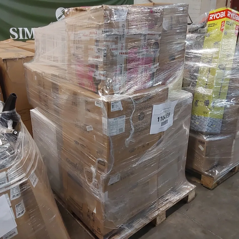 PALLET OF APPROXIMATELY 11 UNPROCESSED RAW RETURN HOUSEHOLD AND ELECTRICAL GOODS TO INCLUDE;