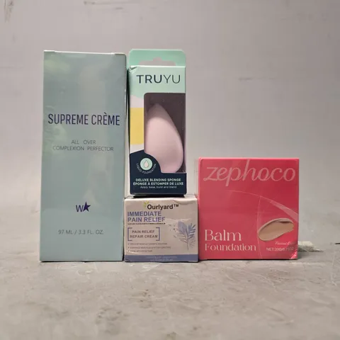 APPROXIMATELY 15 ASSORTED HEALTH & BEAUTY ITEMS TO INCLUDE -  TRUYU BLENDING SPONGE , SUPREME CREME , ZEPHOCO BALM FOUNDATION ETC