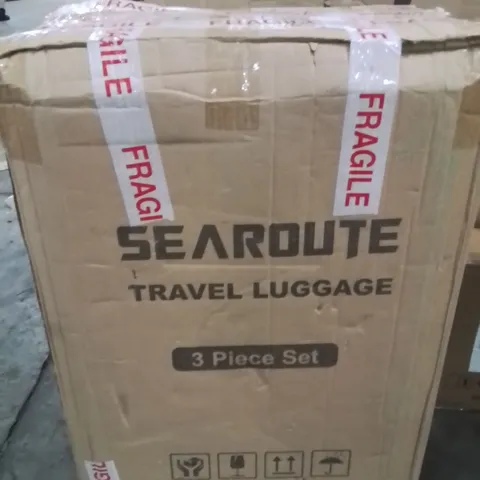 BOXED SEAROUTE TRAVEL LUGGAGE CASE  SET OF 3 -PINK-