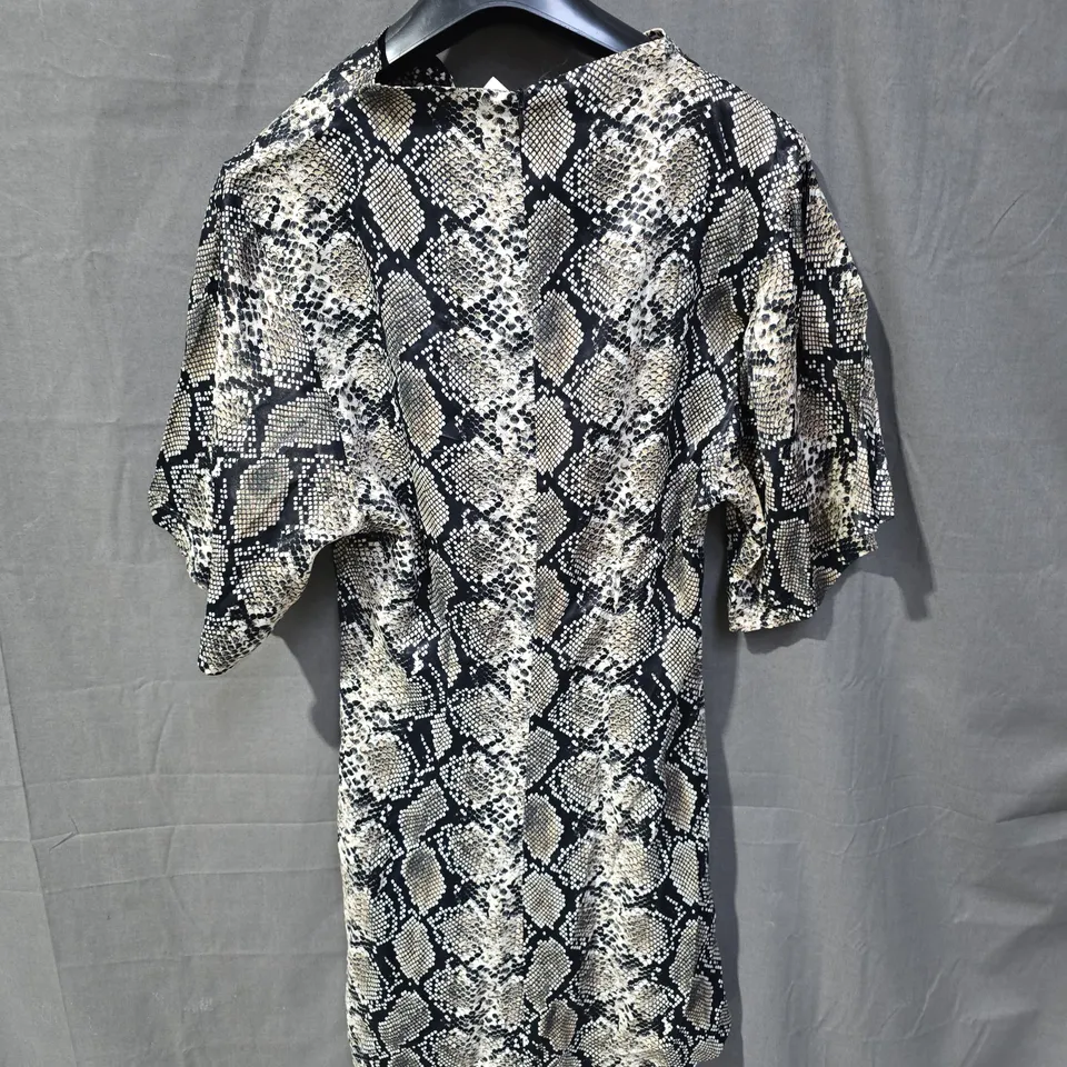 ZARA SNAKE PRINT SHORT-SLEEVE DRESS – UK SIZE S