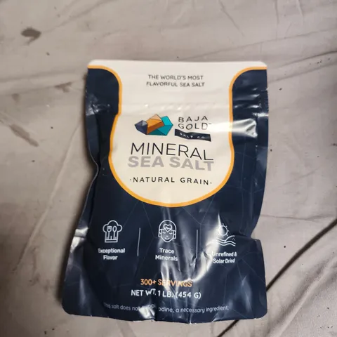 BAJA GOLD MINERAL SEA SALT – NATURAL GRAIN, 1 LB (454 G) BAG