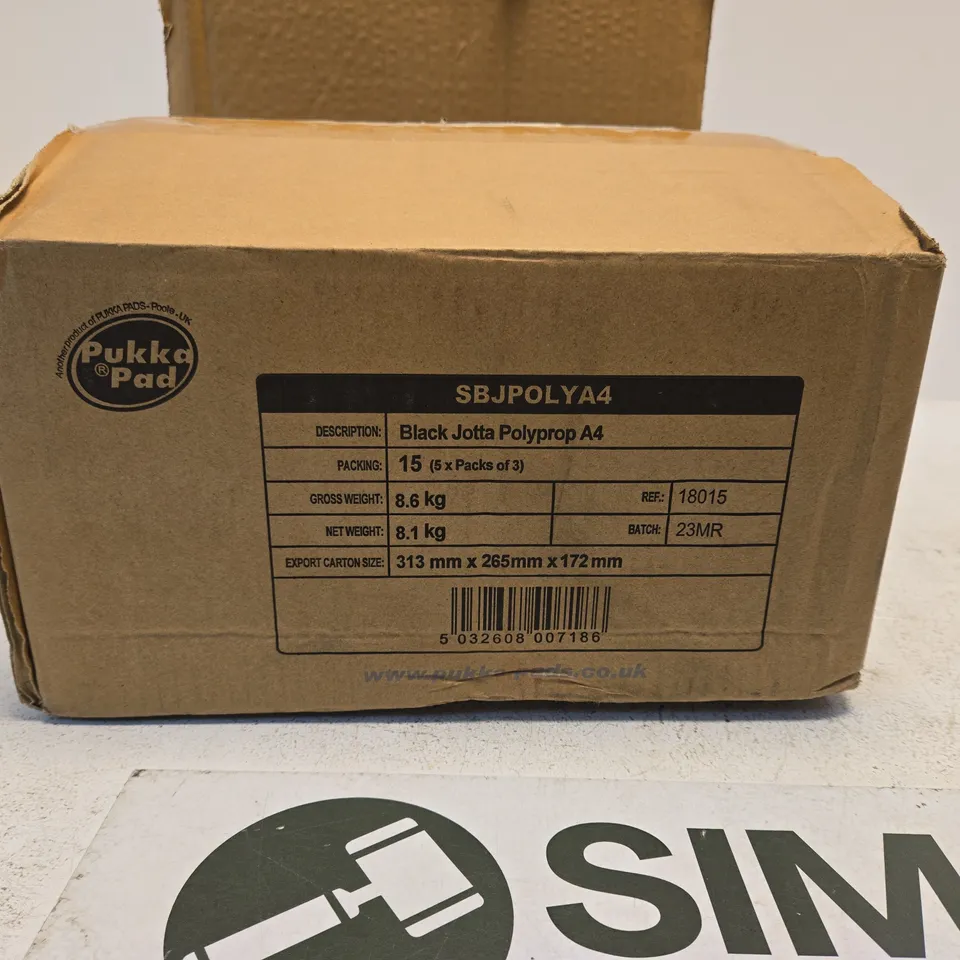 BOX OF 15 BLACK A4 PUKKA PADS