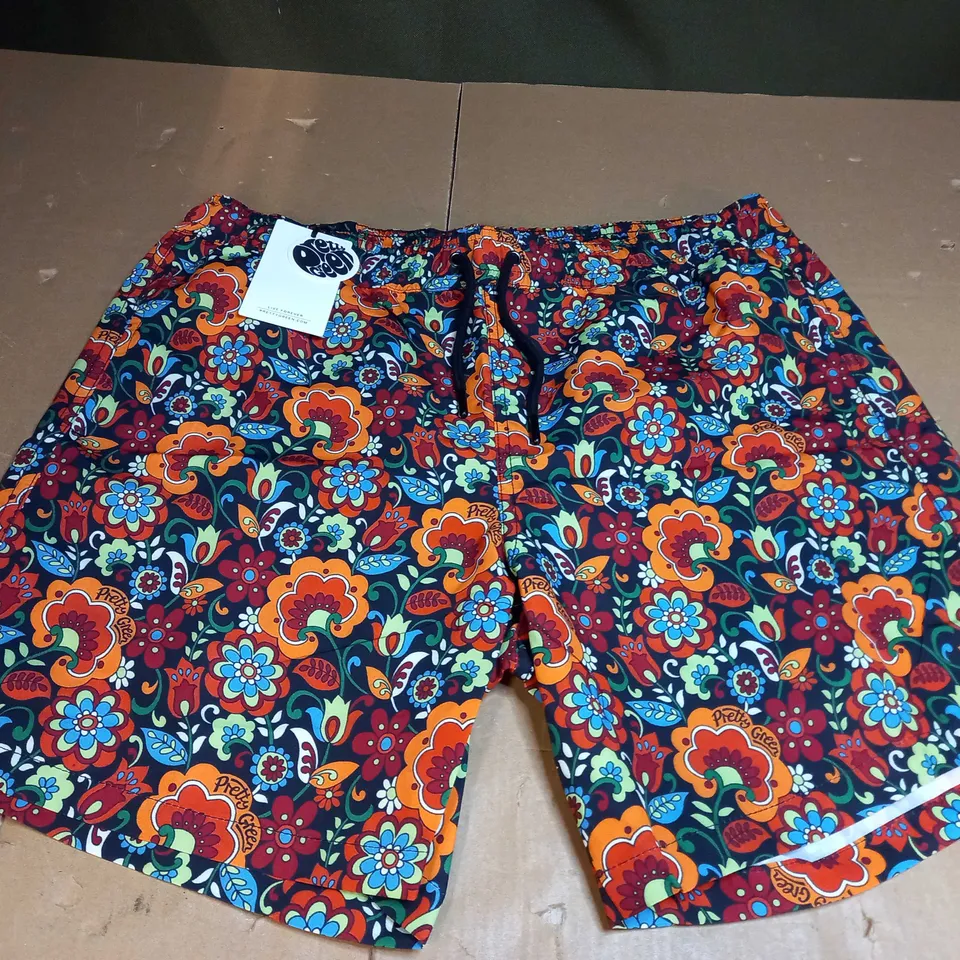 PRETTY GREEN AVALON FLORAL SWIM SHORTS SIZE M
